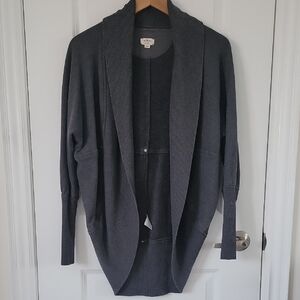 Wilfred Charcoal Gray Open Front Sweater